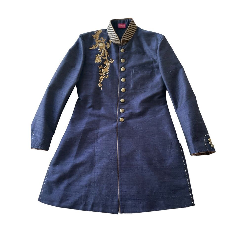 Heritage Blue and Gold Embroidered Suit